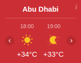 Horizontal Weather Widget Abu Dhabi